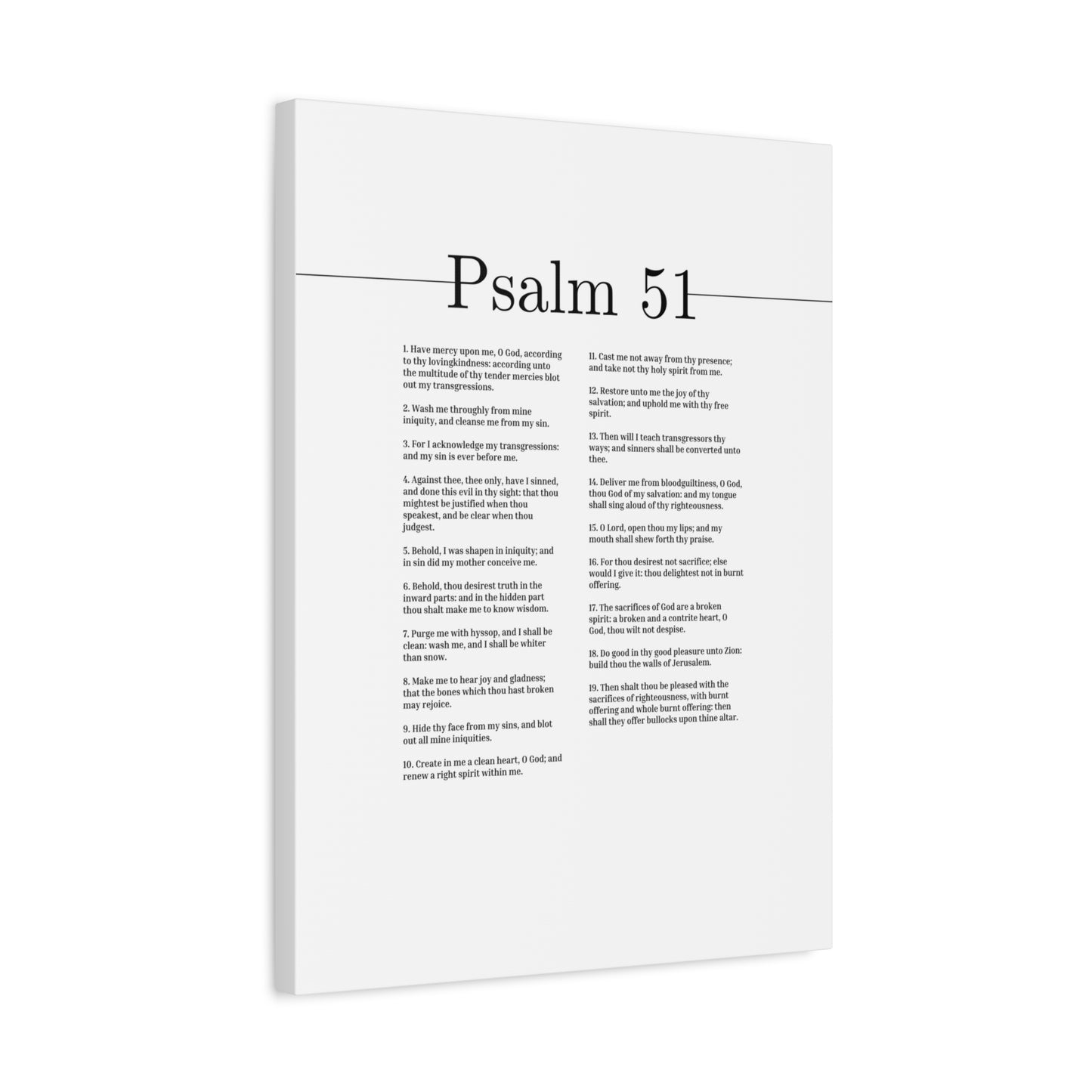 Scripture Canvas God Of My Salvation Psalm 51 Christian Wall Art Bible Verse Print Ready to Hang