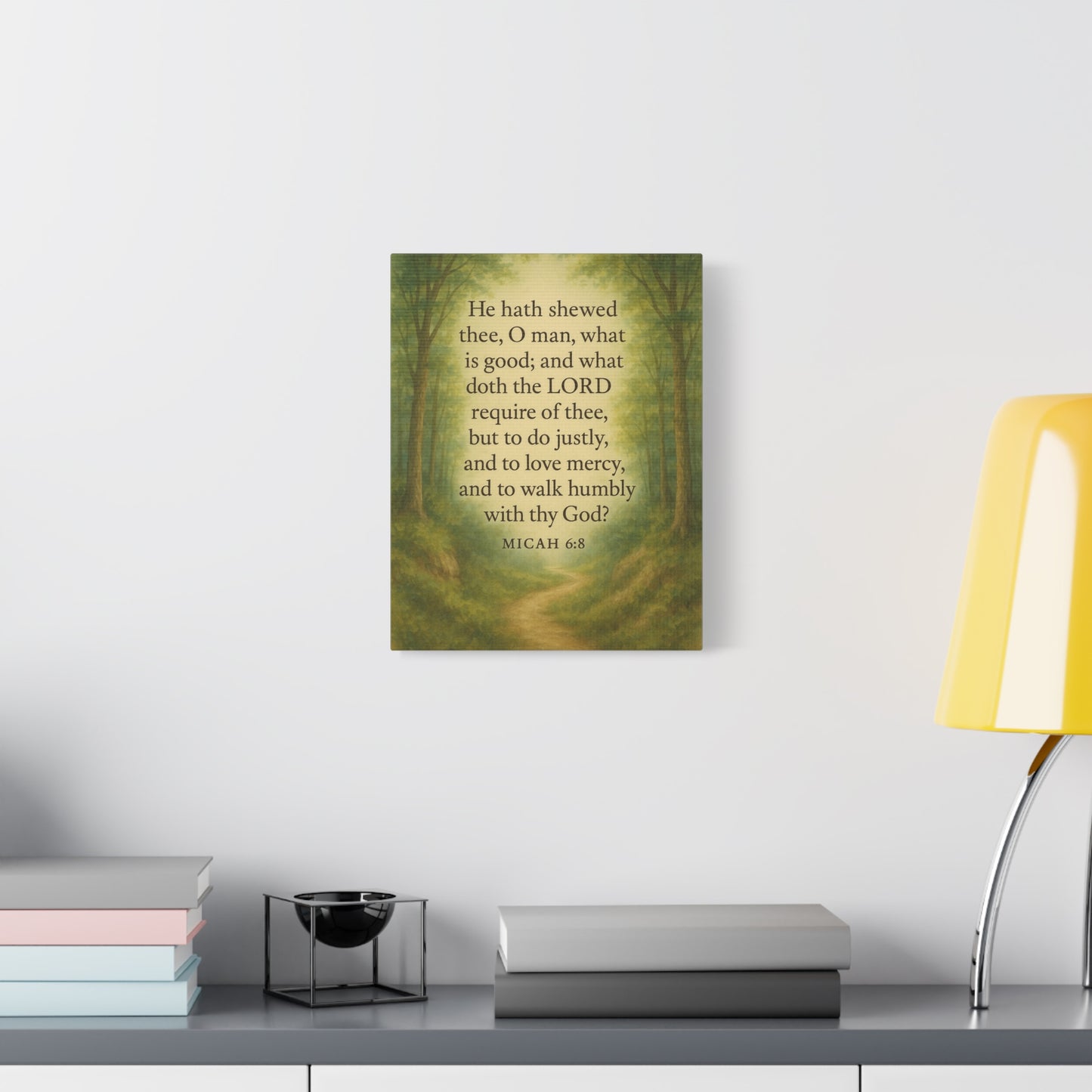Bible Verse Canvas Micah 6:8 Christian Home Décor Wall Art Scripture Ready to Hang Faith Print