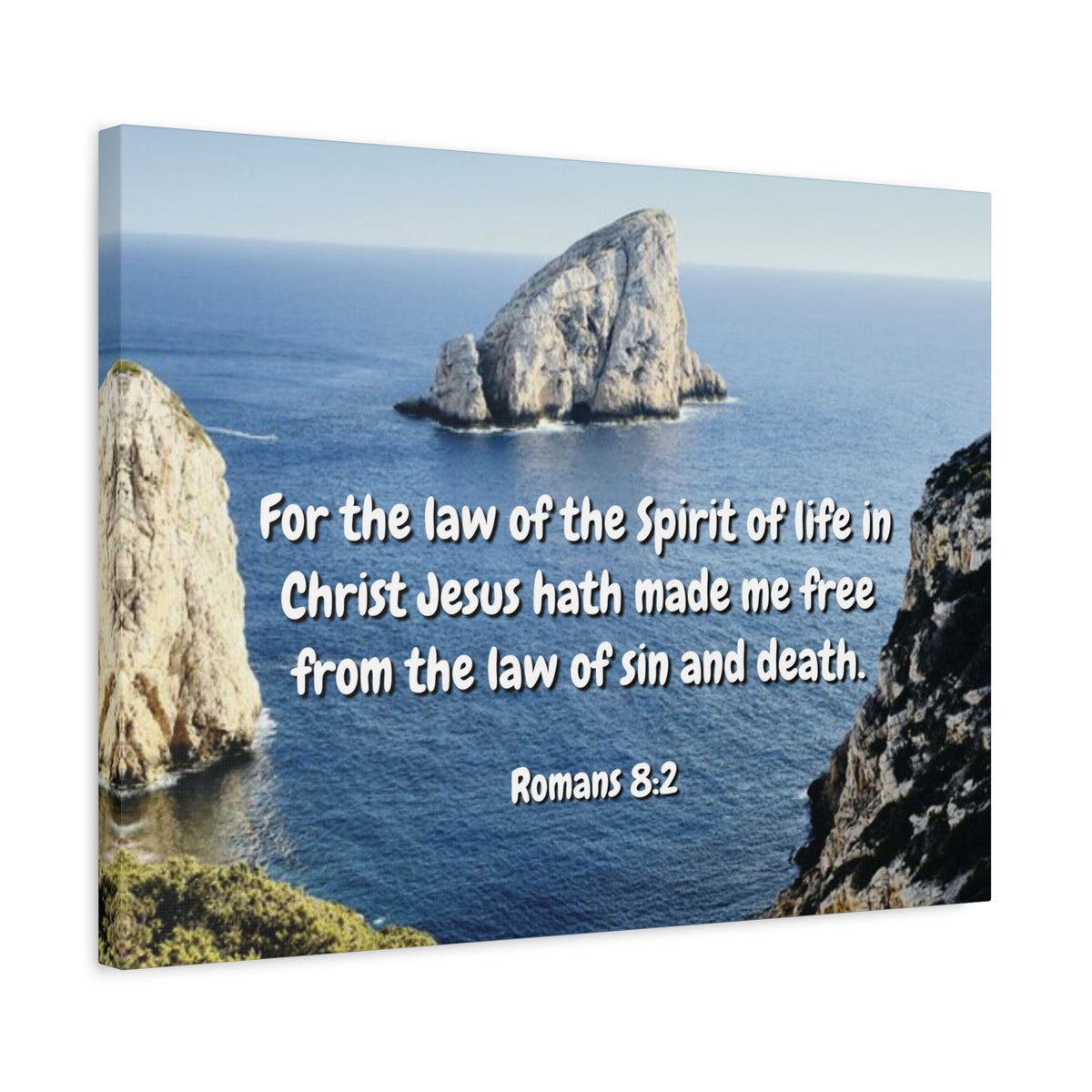 Scripture Canvas Spire Of Life Romans 8:2 Christian Wall Art Bible Verse Print Ready to Hang