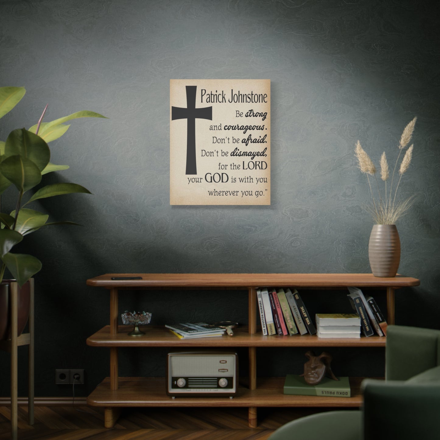 Scripture Walls Personalized Joshua 1:9 Cross Bible Chapter Canvas Christian Wall Art Ready to Hang