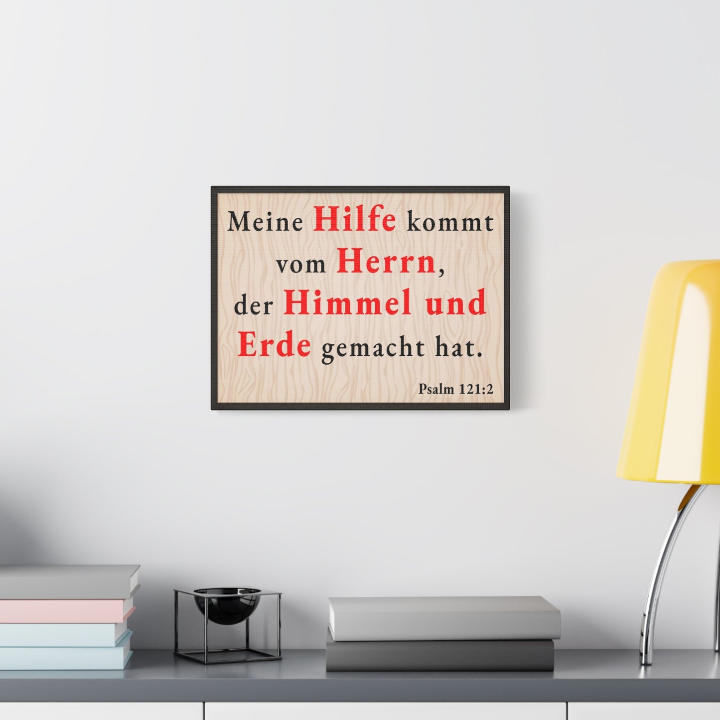 Scripture Walls Psalm 121:2 Help From God German Bible Verse Canvas Christian Wall Art Ready to Hang Unframed