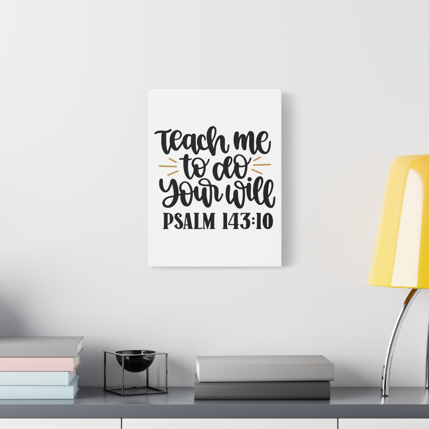 Scripture Canvas Teach Me Psalm 143:10 Christian Wall Art Bible Verse Print Ready to Hang