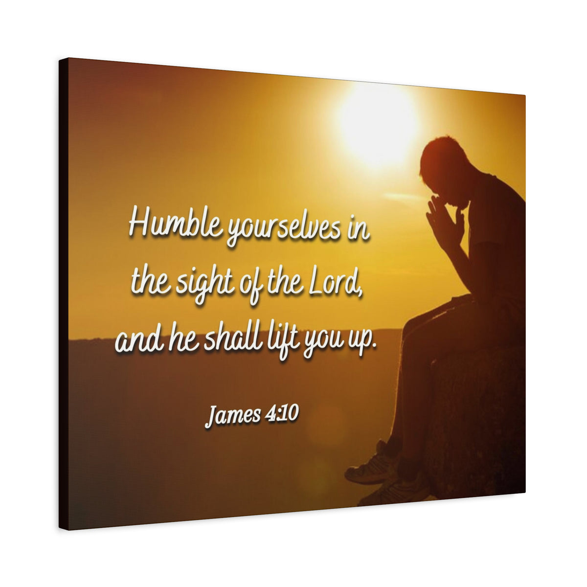 Scripture Canvas Humble Yourselves James 4:10 Christian Wall Art Bible Verse Print Ready to Hang