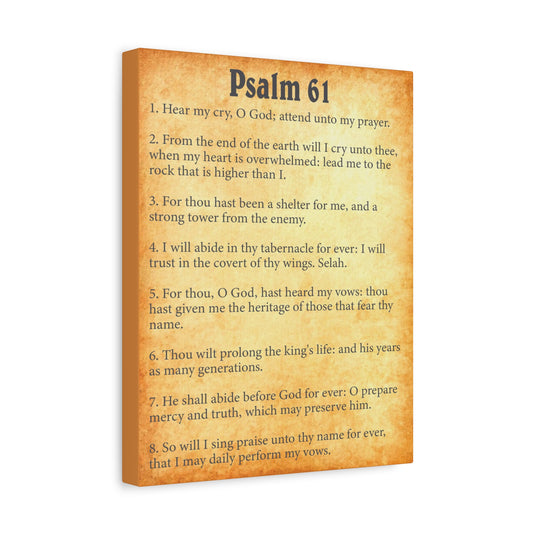 Scripture Walls Psalm 61 Gold Bible Chapter Canvas Christian Wall Art Ready to Hang