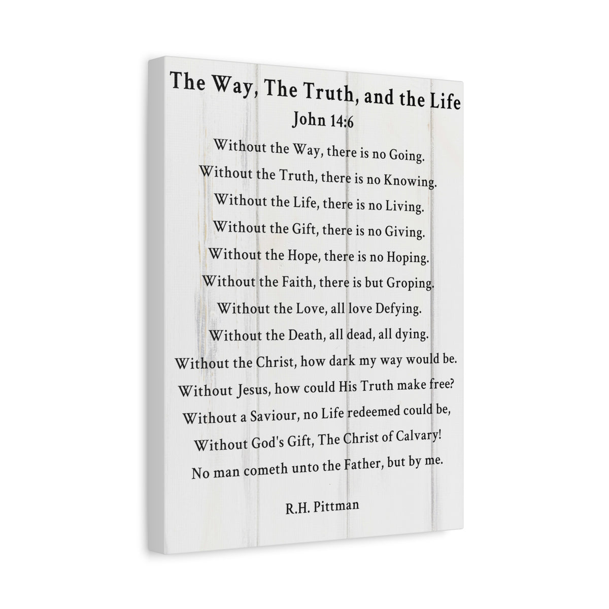 Scripture Walls Way Truth Life John 14:6 White Bible Verse Canvas Christian Wall Art Ready to Hang Unframed
