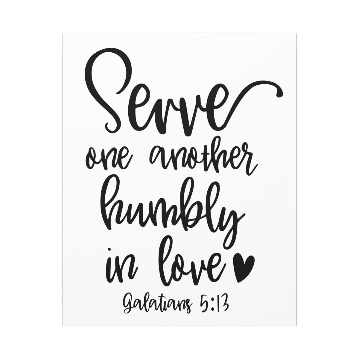 Scripture Canvas Serve One Another Galatians 5:13 Christian Wall Art Bible Verse Print Ready to Hang