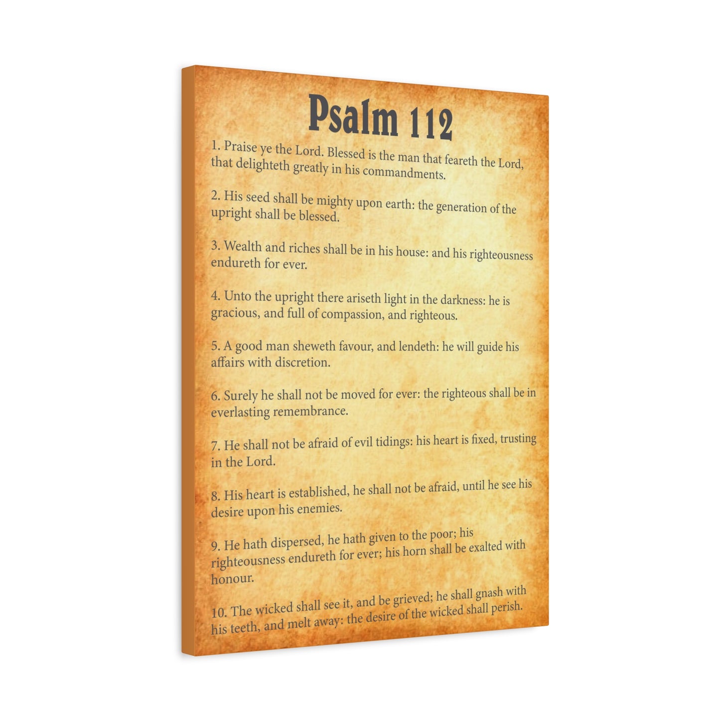 Scripture Walls Psalm 112 Gold Bible Chapter Canvas Christian Wall Art Ready to Hang