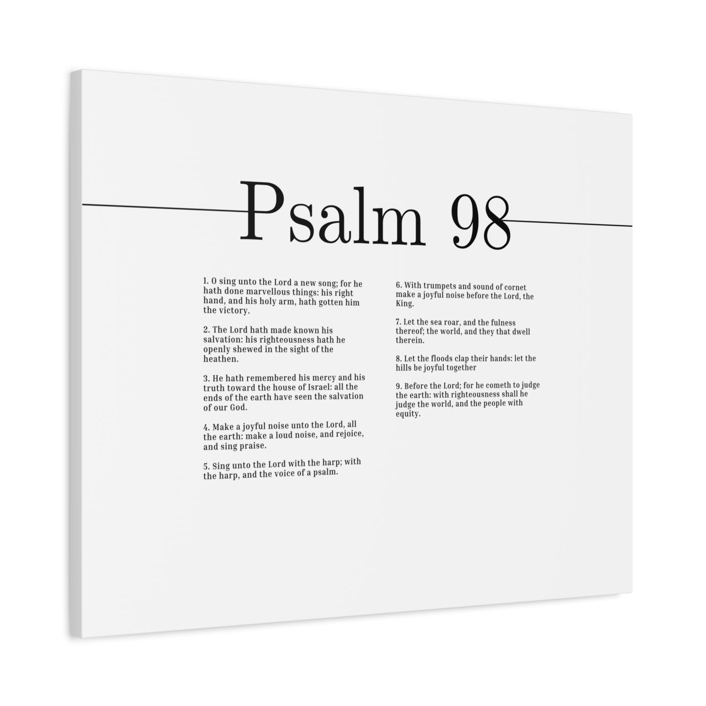 Scripture Canvas Shall He Judge The World Psalm 98 Christian Wall Art Bible Verse Print Ready to Hang