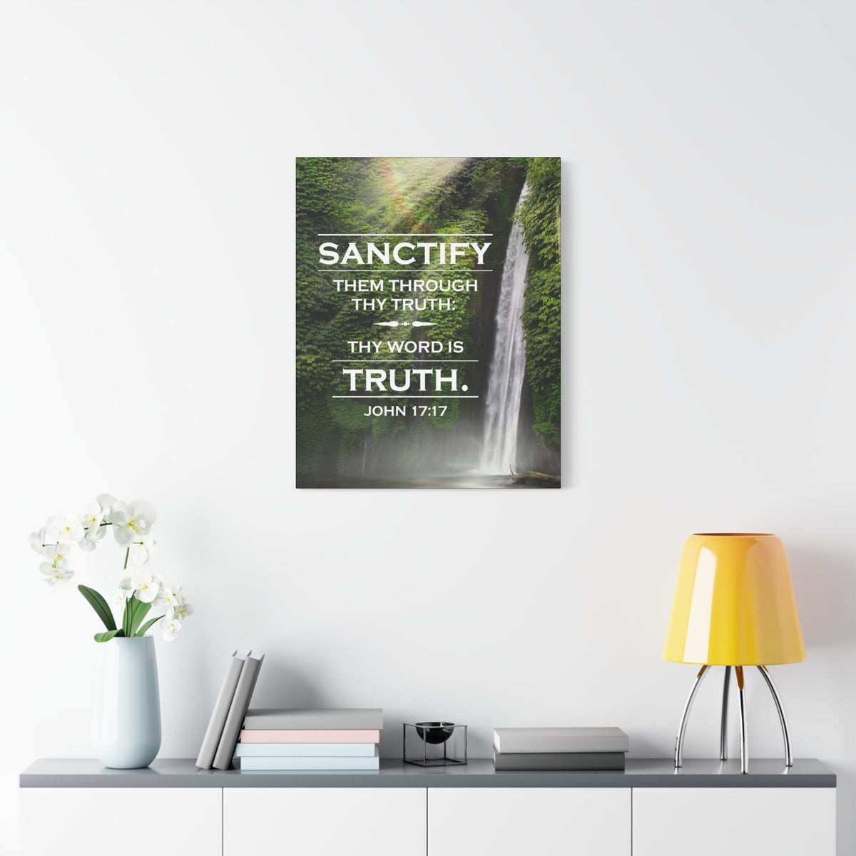 Scripture Canvas Sanctify Them John 17:17  Christian Wall Art Bible Verse Print Ready to Hang