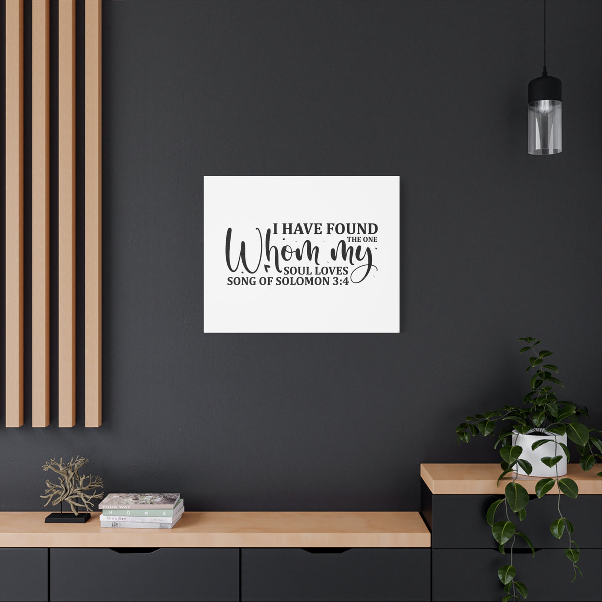 Scripture Canvas My Soul Loves Song Of Solomon 3:4 Christian Wall Art Bible Verse Print Ready to Hang