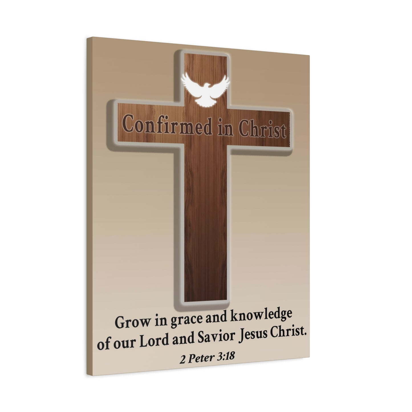 Scripture Walls 2 Peter 3:18 Confirmed in Christ Cross Bible Canvas Christian Wall Art Ready to Hang Unframed