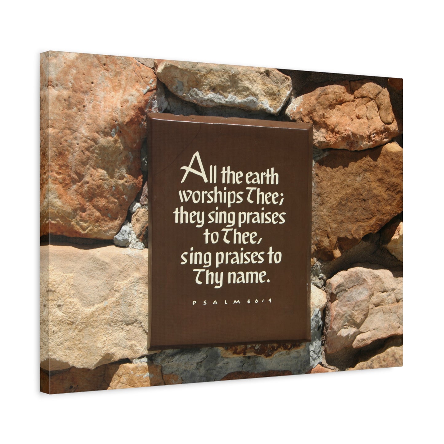 Scripture Walls Worships Thee Psalm 66:4 Bible Verse Canvas Christian Wall Art Ready to Hang