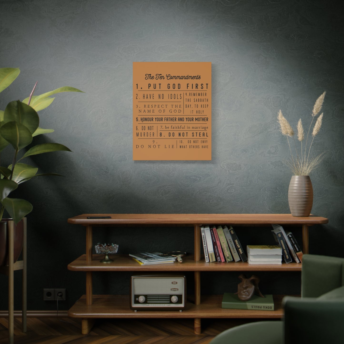 Scripture Canvas Ten Commandments Exodus 20:2–17 Christian Wall Art Print Ready to Hang