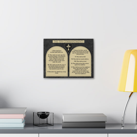 Ten Commandments Tablets Christian Wall Art Print Ready to Hang