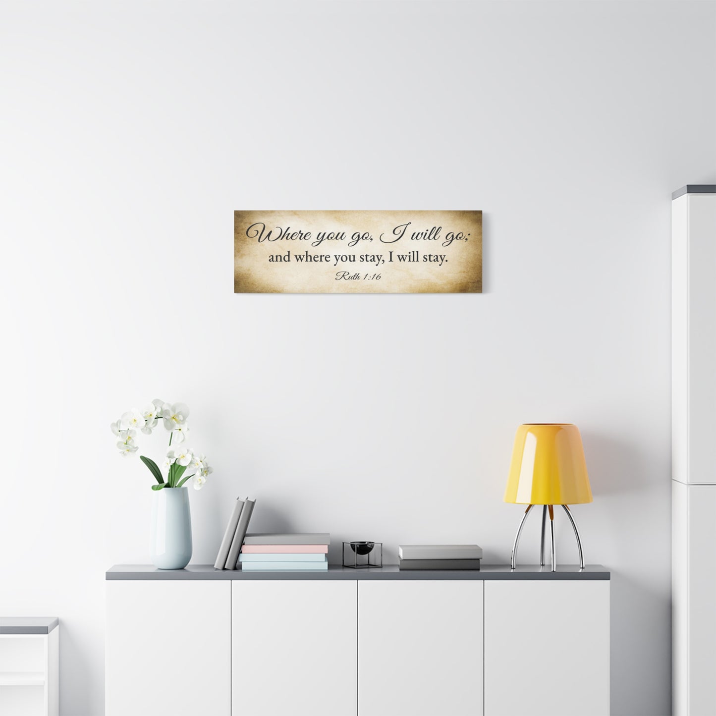 Scripture Walls Ruth 1:16 Gold Bible Verse Canvas Christian Wall Art Ready to Hang Unframed