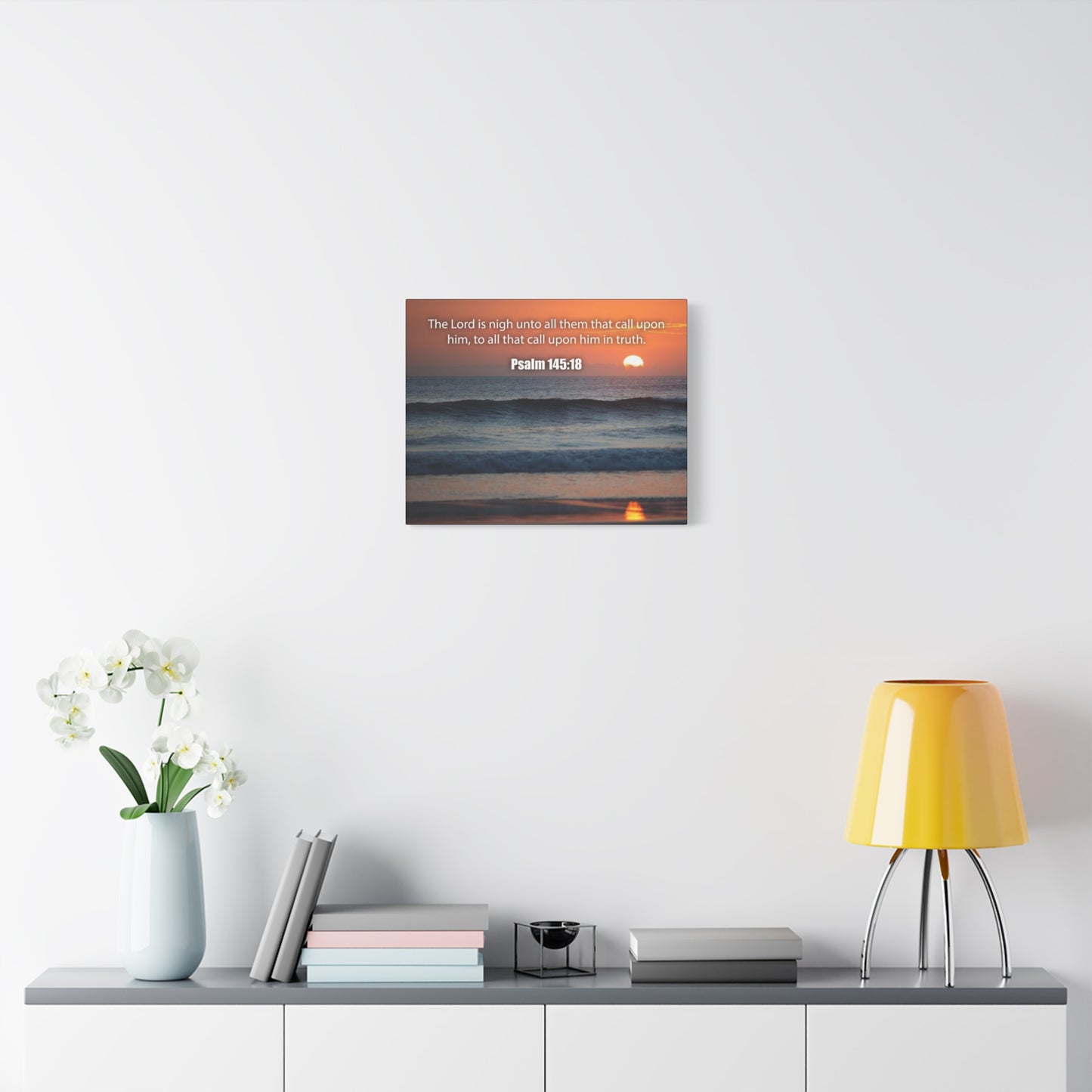 Bible Verse Canvas The Lord is Nigh Psalm 145:18 Christian Home Decor Scripture Art