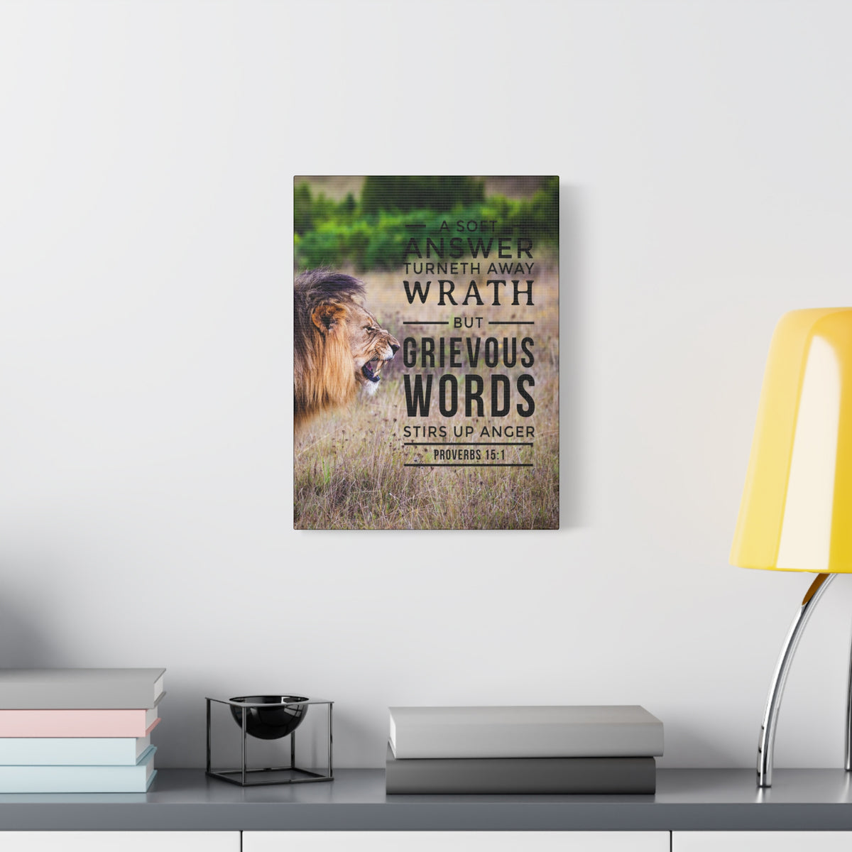 Scripture Canvas Soft Answer Proverbs 15:1 Christian Wall Art Bible Verse Print Ready to Hang