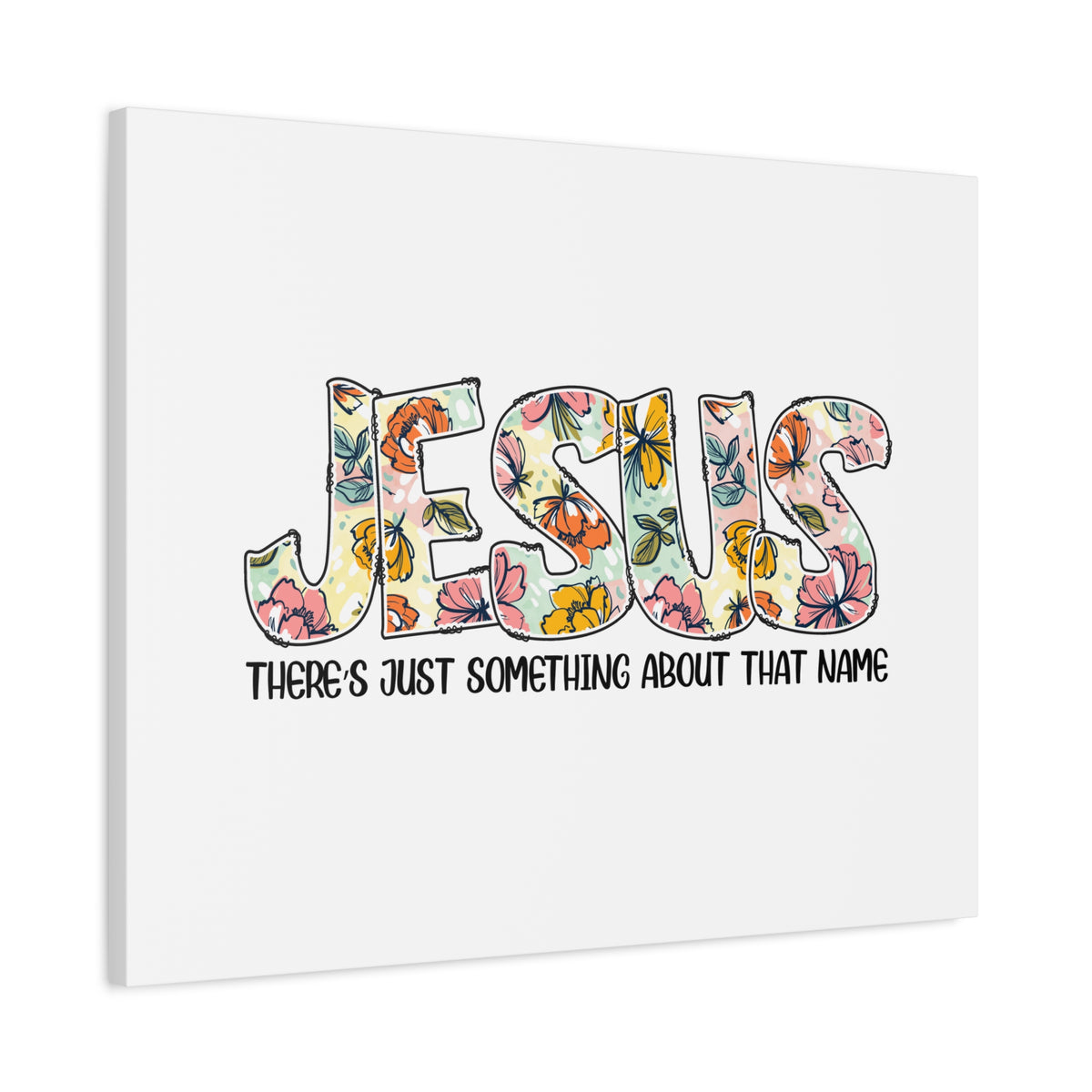 Scripture Canvas Jesus There's Just Something Hebrews 12:2 Flowers Christian Wall Art Bible Verse Print Ready to Hang