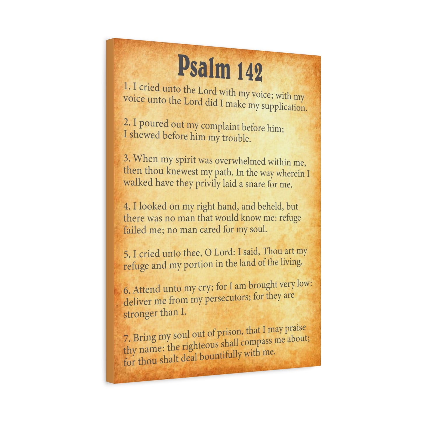 Copy of Scripture Walls Psalm 142 Gold Bible Verse Canvas Christian Wall Art Ready to Hang
