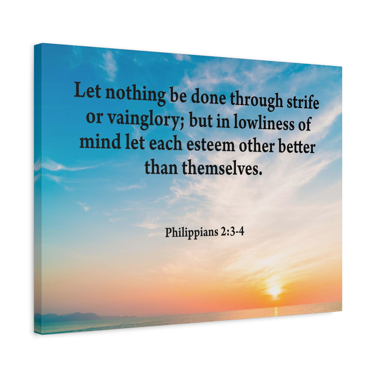 Scripture Canvas Let Nothing Be Done Philippians 2:3-4 Christian Wall Art Bible Verse Print Ready to Hang