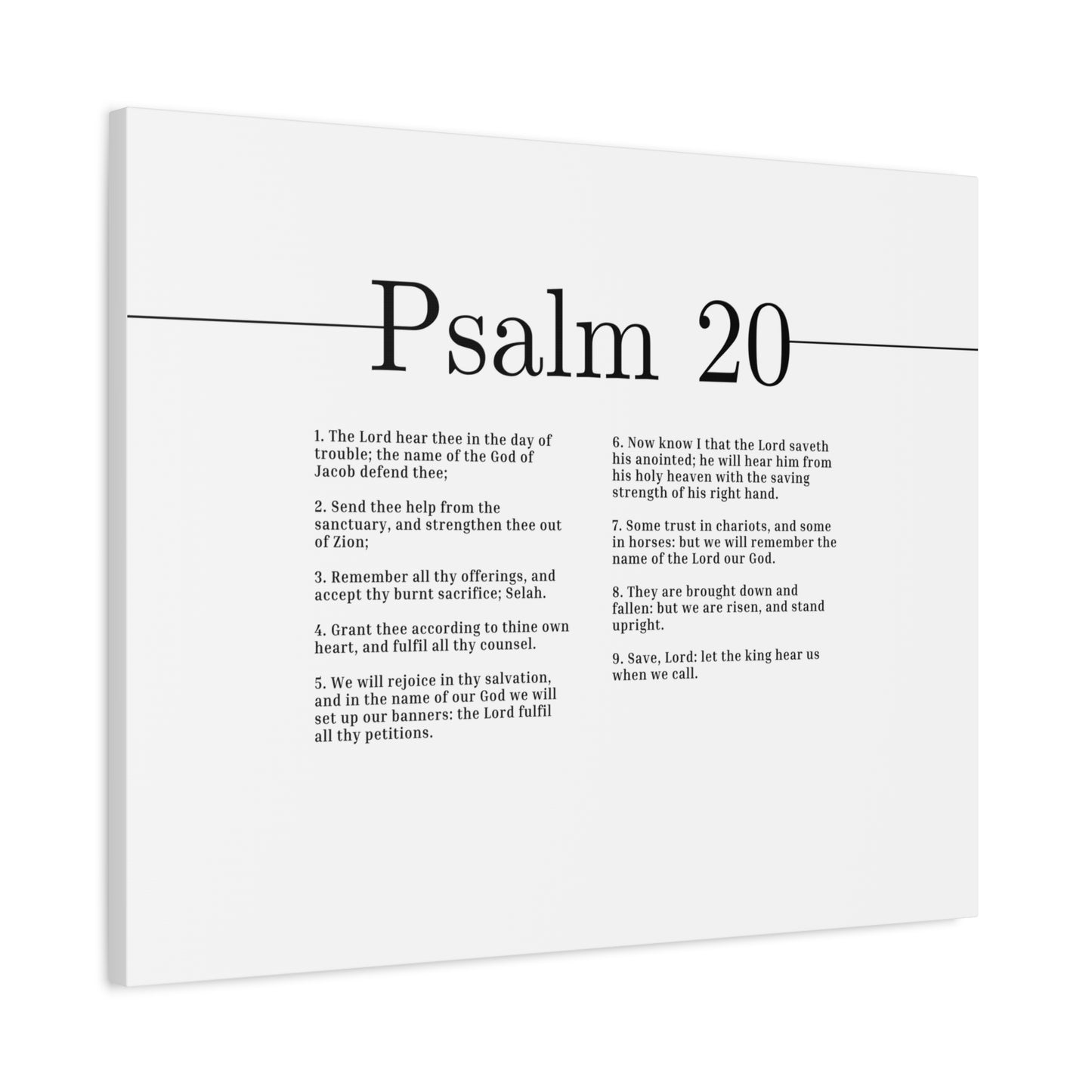 Scripture Canvas We Will Rejoice In Thy Salvation Psalm 20 Christian Wall Art Bible Verse Print Ready to Hang