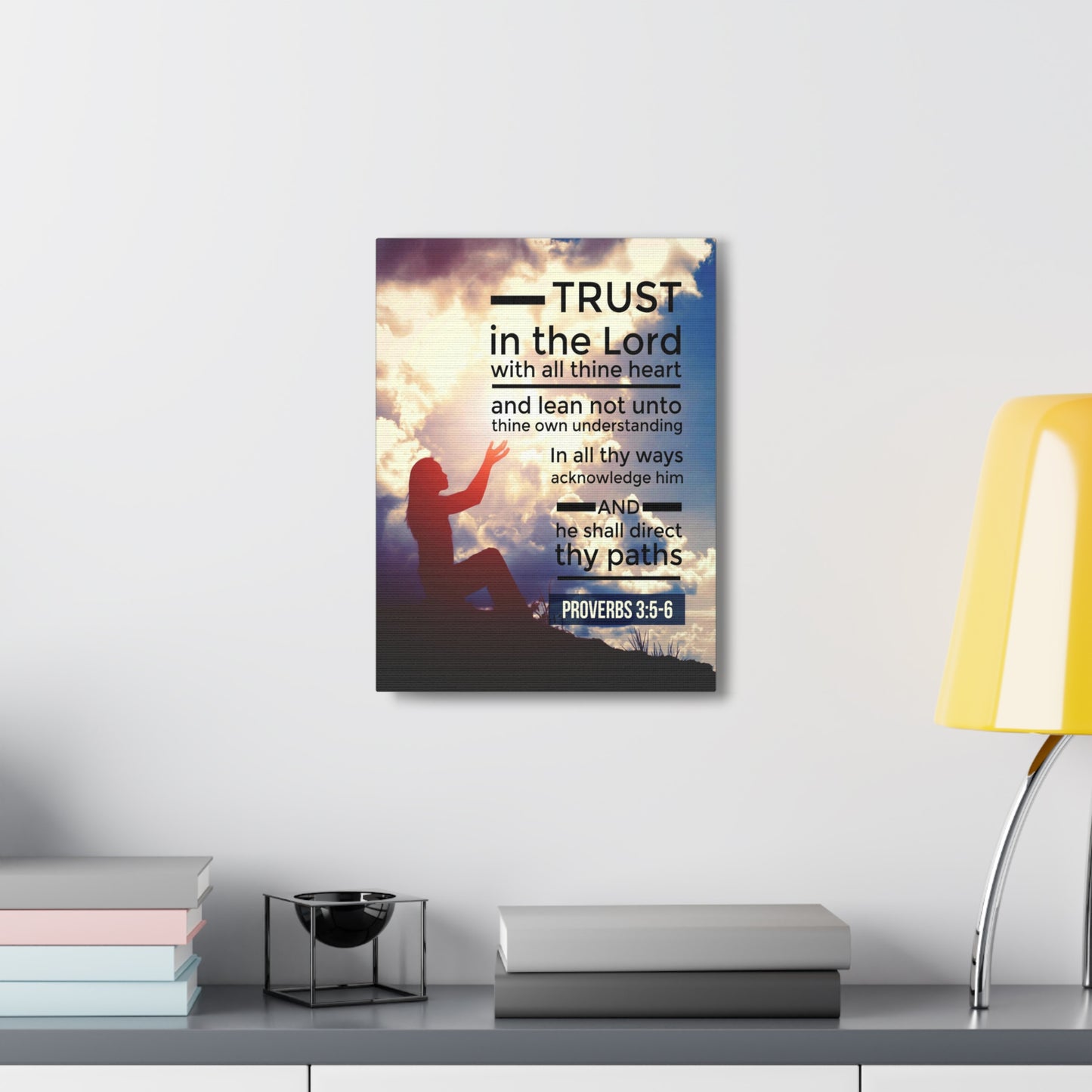 Trust in the Lord Proverbs 3:5-6 Christian Wall Art Bible Verse Print Ready to Hang