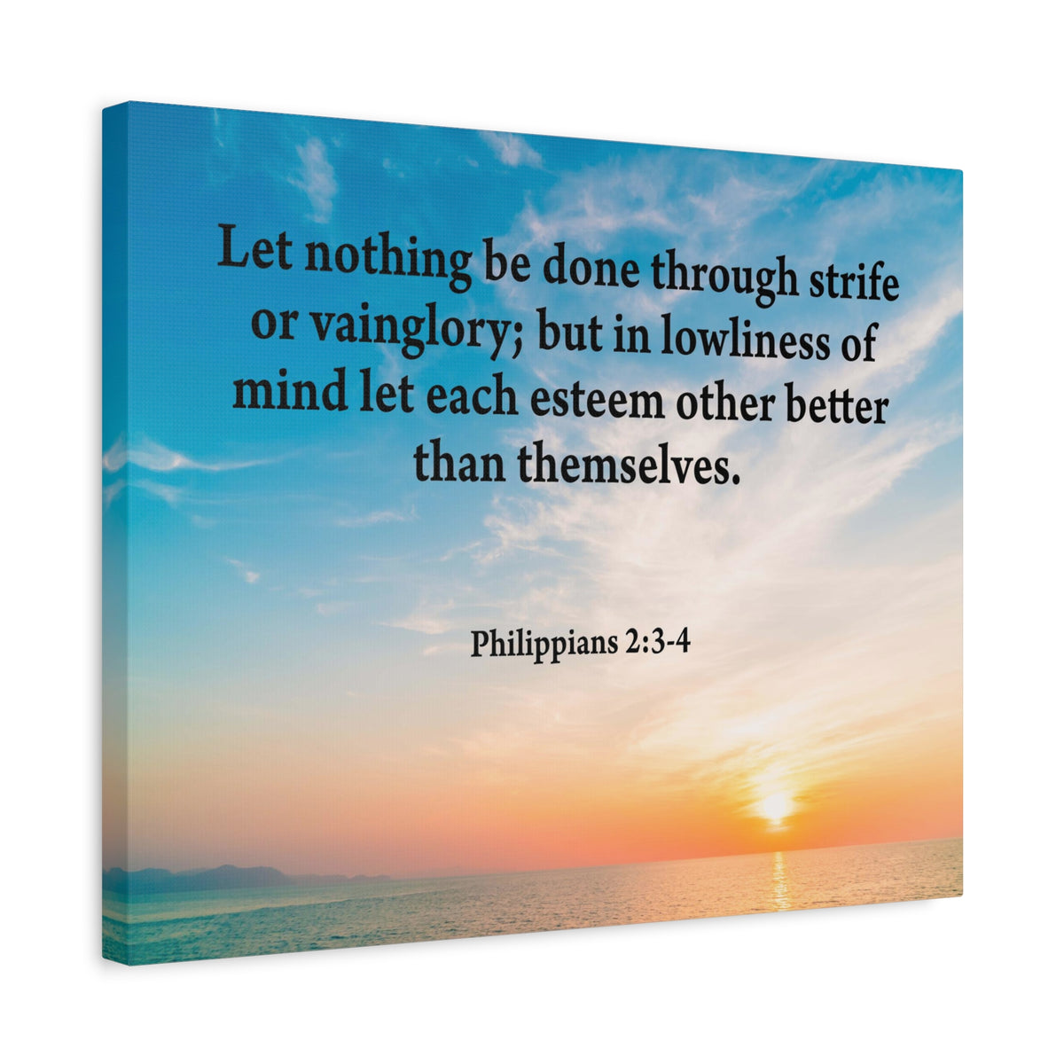 Scripture Canvas Let Nothing Be Done Philippians 2:3-4 Christian Wall Art Bible Verse Print Ready to Hang