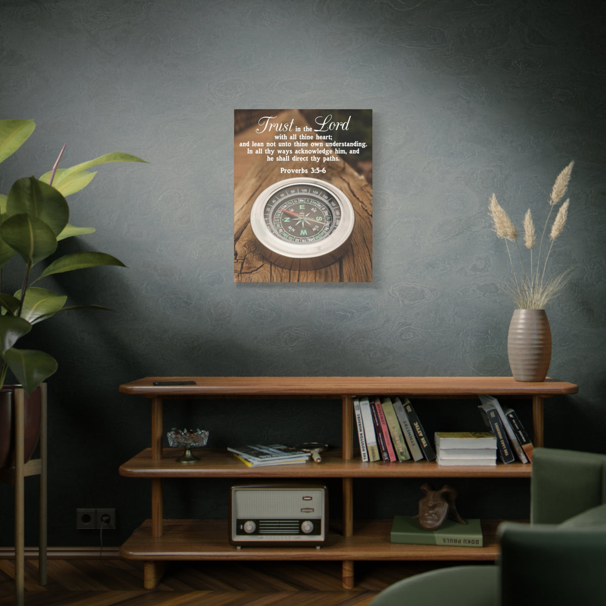 Scripture Canvas Direct Thy Paths Proverbs 3:5-6 Christian Wall Art Bible Verse Print Ready to Hang