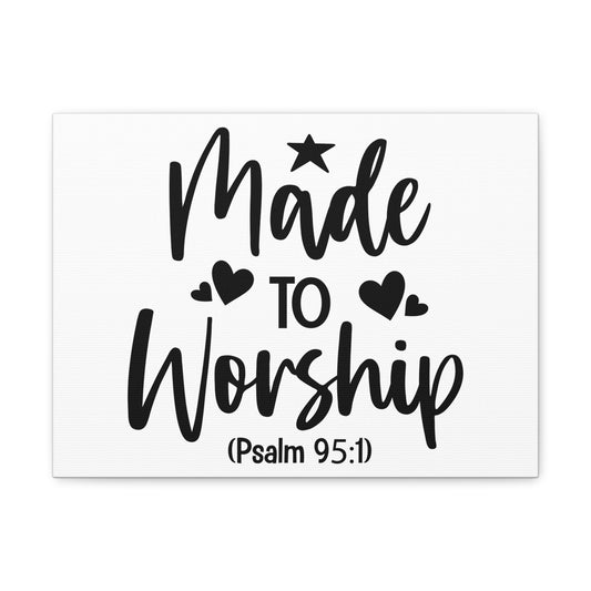 To Worship Psalm 95:1 Star & Hearts Bible Verse Canvas Christian Wall Art Ready to Hang