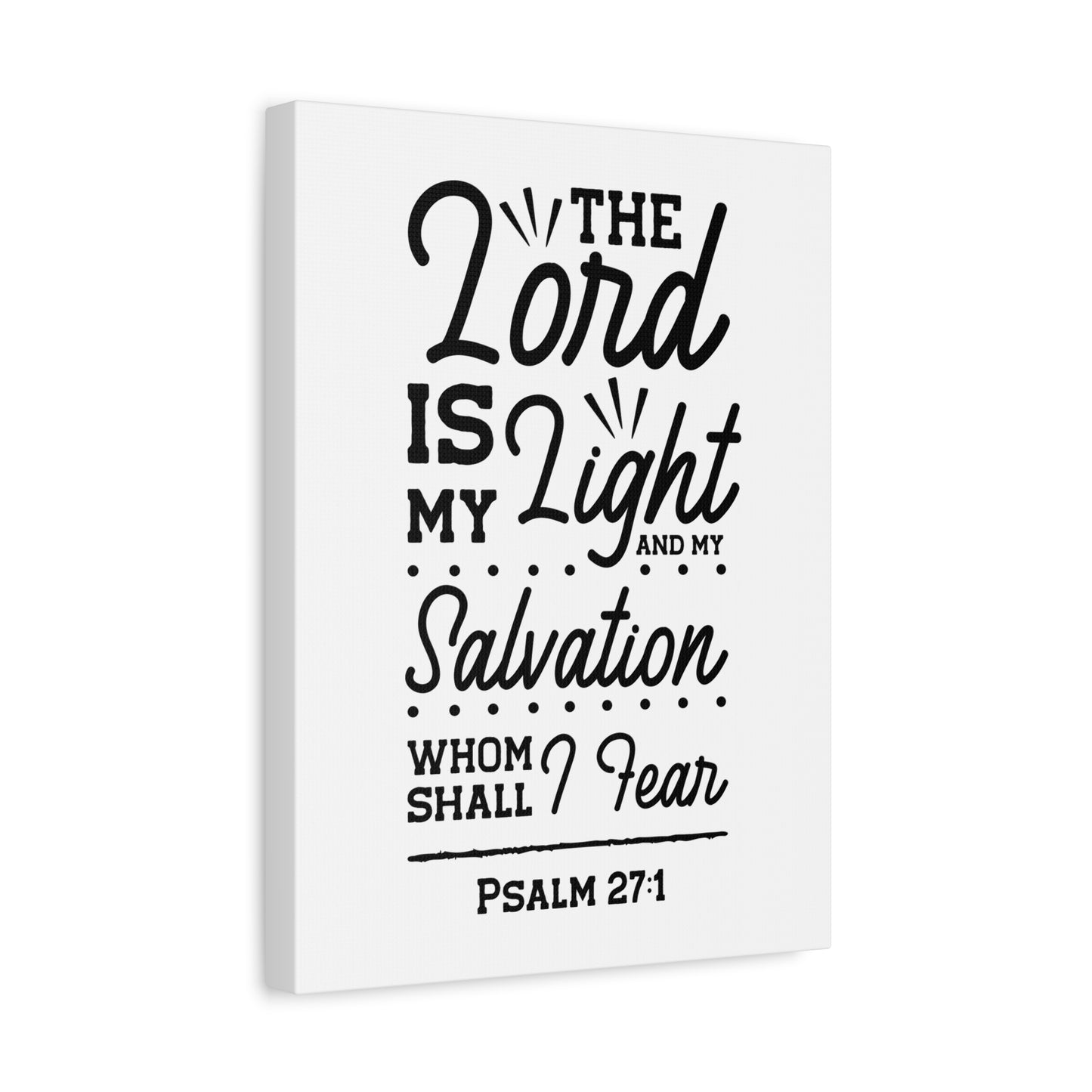 Scripture Canvas Lord Is My Light Psalm 27:1 Christian Wall Art Bible Verse Print Ready to Hang