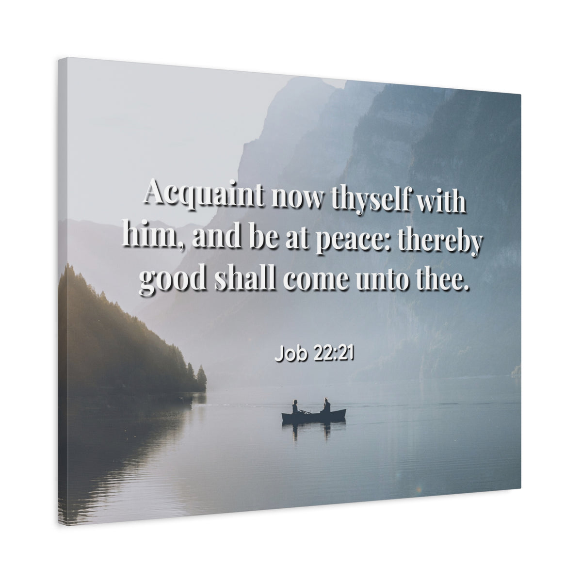 Scripture Canvas Be At Peace Job 22:21 Christian Wall Art Bible Verse Print Ready to Hang