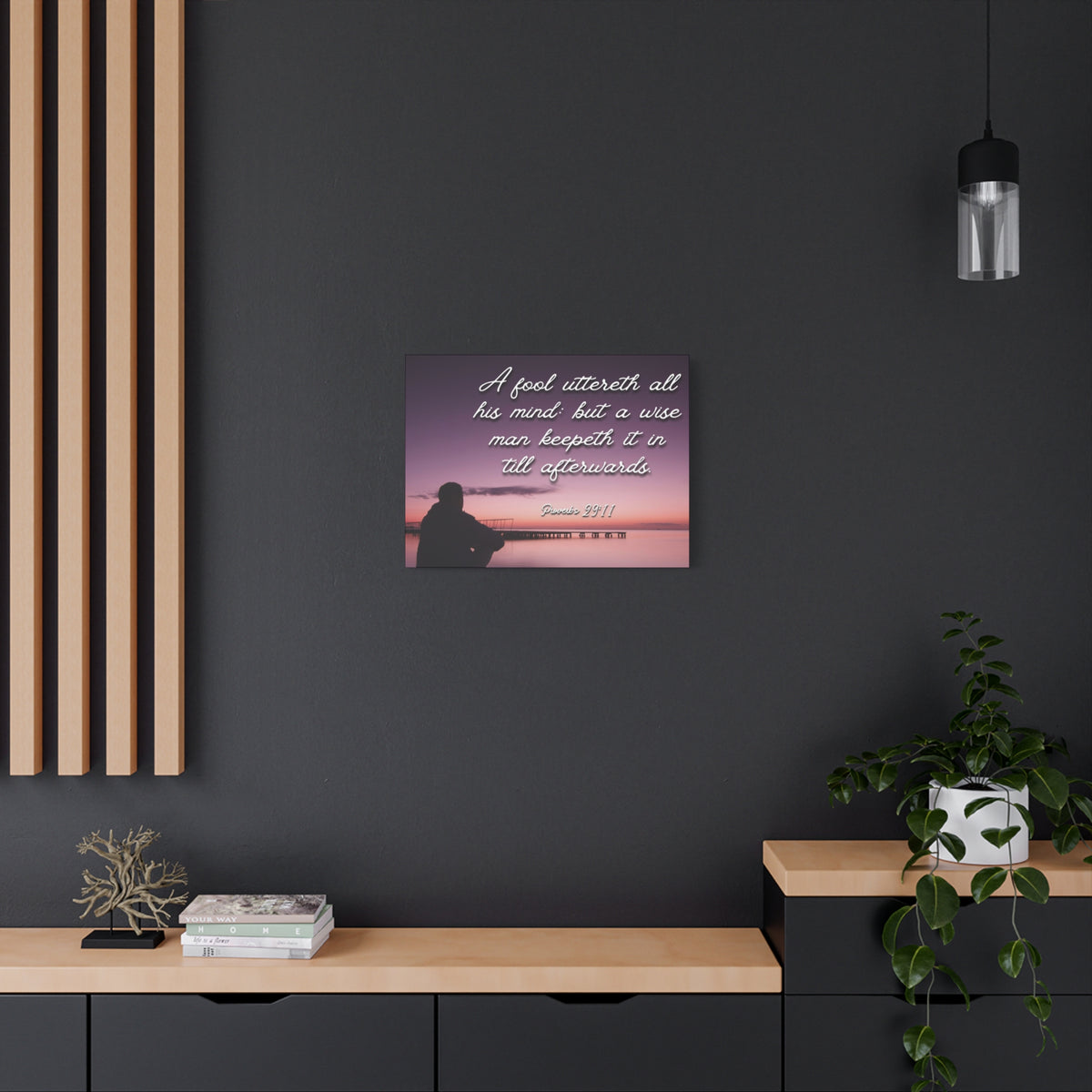 Scripture Canvas A Wise Man Proverbs 29:11 Christian Wall Art Bible Verse Print Ready to Hang