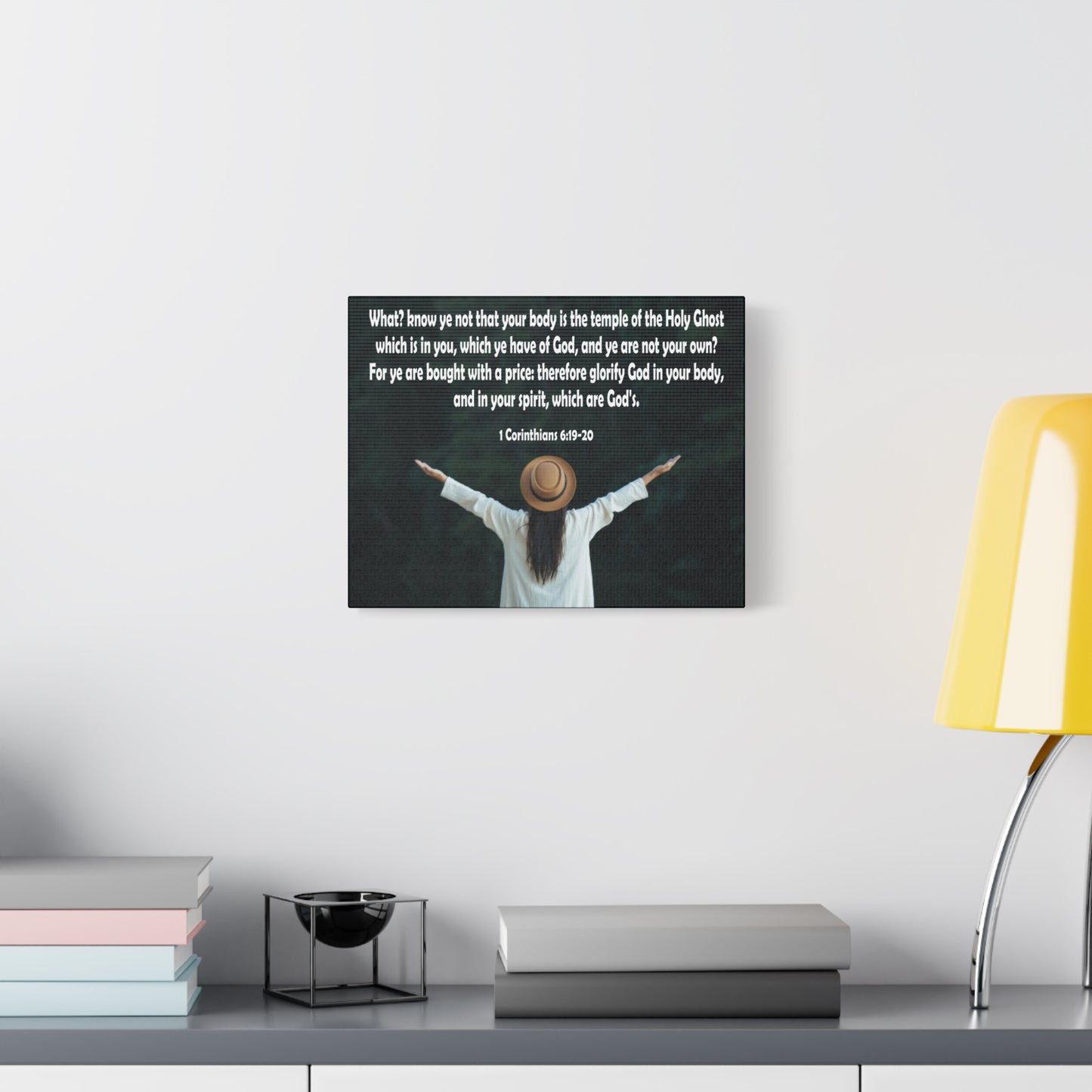 Bible Verse Canvas You Are Not Your Own 1 Corinthians 6:19-20 Christian Home Décor Wall Art Scripture Ready to Hang Faith Print