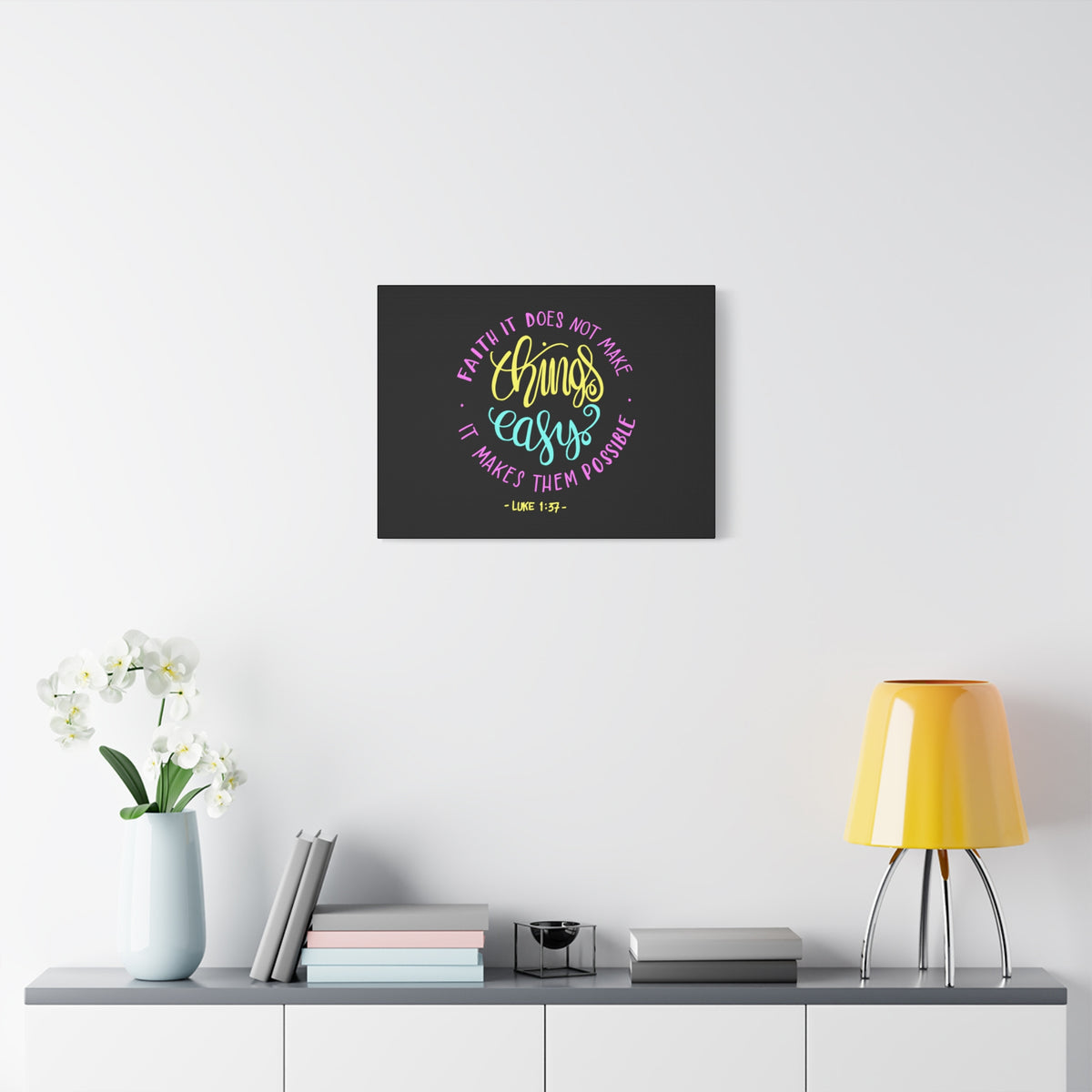 Scripture Canvas Faith It Luke 1:37 Christian Wall Art Bible Verse Print Ready to Hang