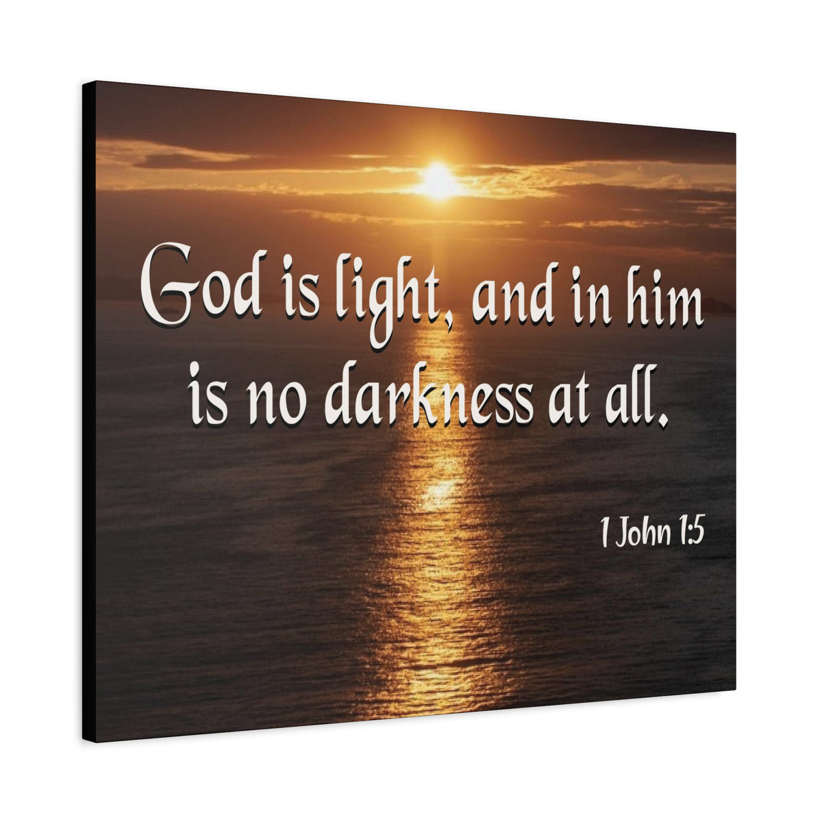 Scripture Canvas God is Light 1 John 1:5 Christian Wall Art Bible Verse Print Ready to Hang