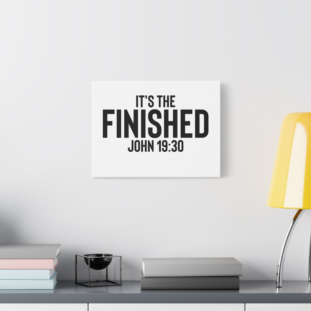 Scripture Canvas It's The Finished John 19:30 Christian Wall Art Bible Verse Print Ready to Hang