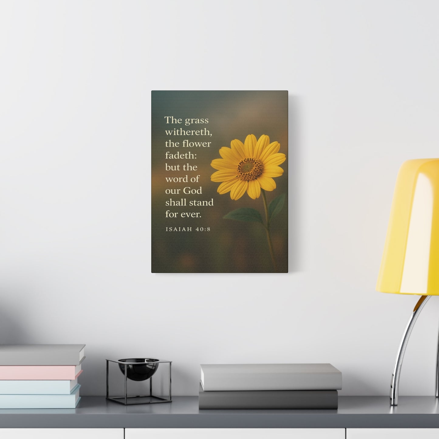 Bible Verse Canvas Isaiah 40:8 Christian Home Décor Wall Art Scripture Ready to Hang Faith Print