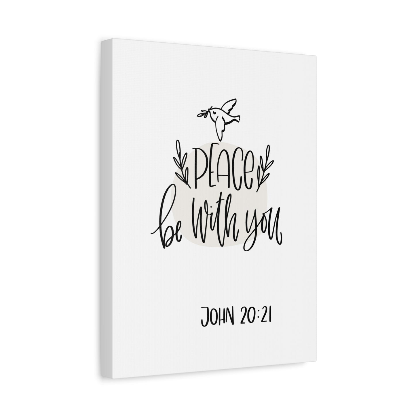 Scripture Canvas Peace Be With You John 20:21 Christian Wall Art Bible Verse Print Ready To Hang