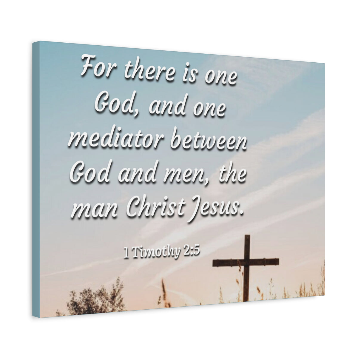 Scripture Canvas God And Men 1 Timothy 2:5 Christian Wall Art Bible Verse Print Ready to Hang