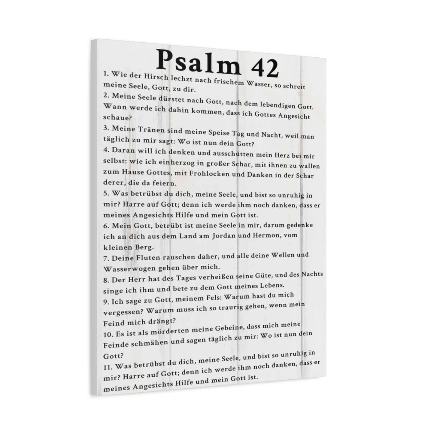Scripture Walls Psalm 42 German White Bible Verse Canvas Christian Wall Art Ready to Hang Unframed
