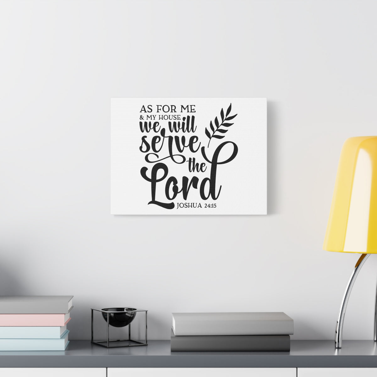 Scripture Canvas Serve The Lord Joshua 24:15 Christian Wall Art Bible Verse Print Ready to Hang