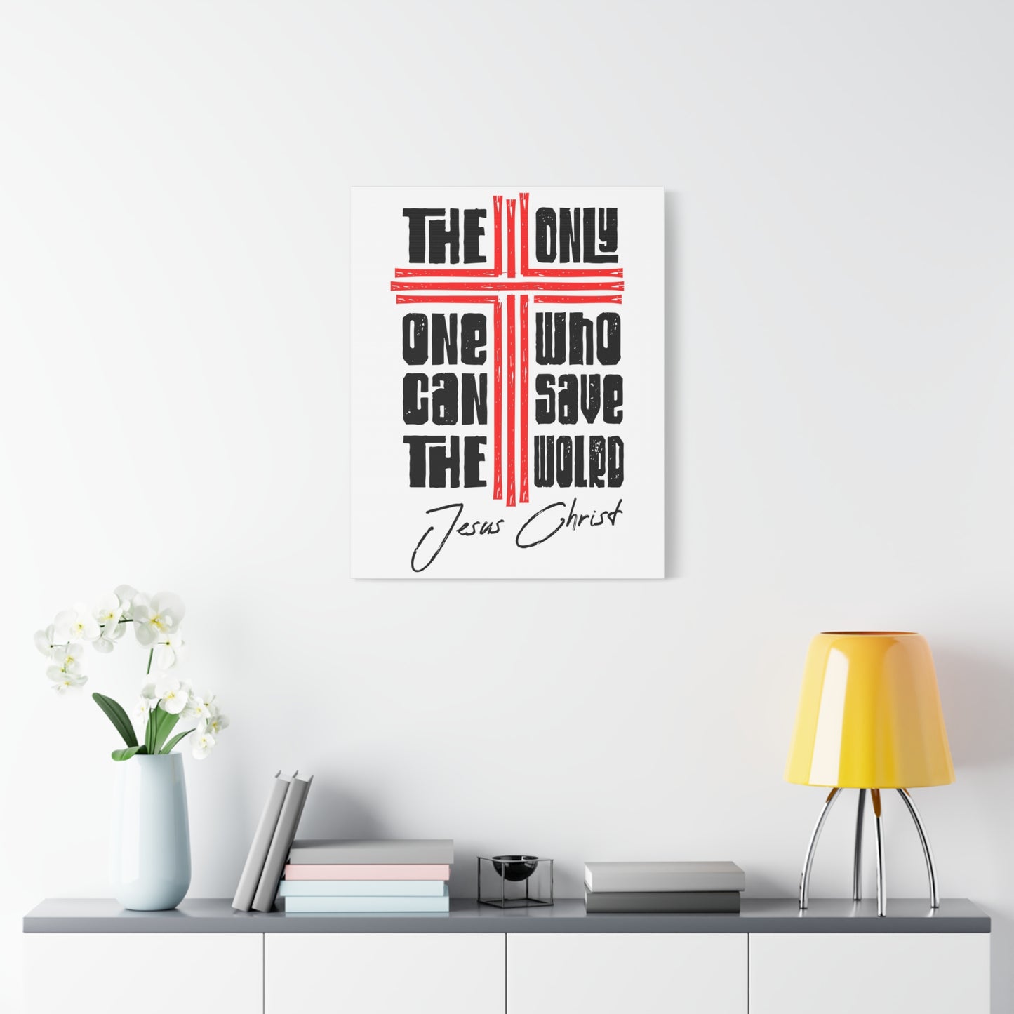 Scripture Walls Only Jesus Can Save Bible Verse Canvas Christian Wall Art Ready to Hang Unframed