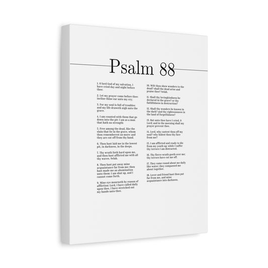 Scripture Canvas O Lord, God Of My Salvation Psalm 88 Christian Wall Art Bible Verse Print Ready to Hang