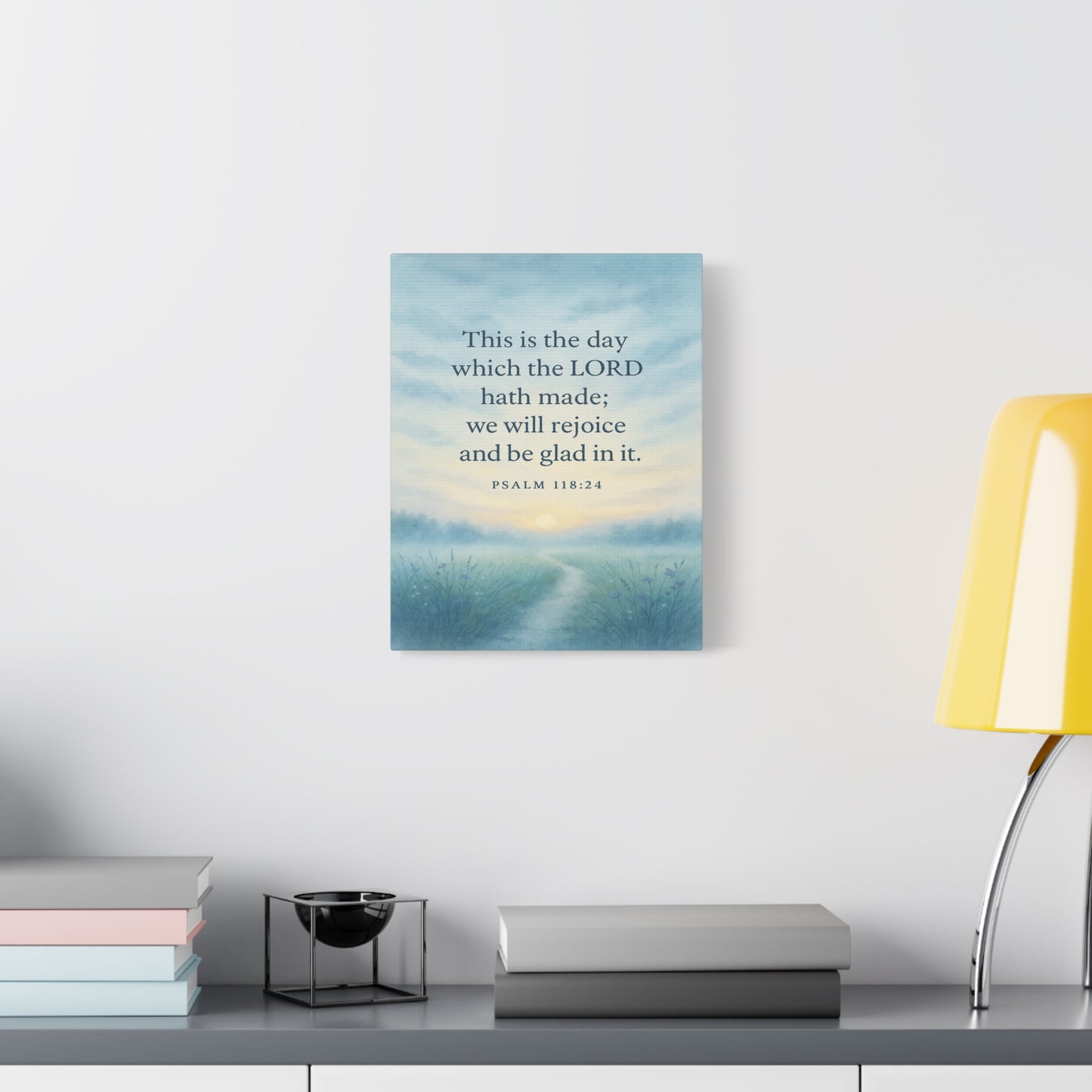 Bible Verse Canvas Psalm 118:24 Christian Home Décor Wall Art Scripture Ready to Hang Faith Print