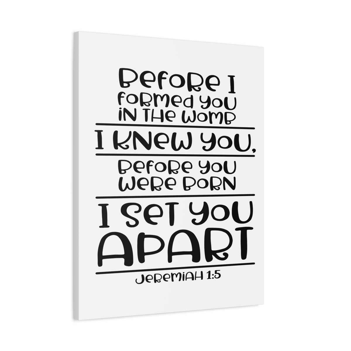 Scripture Canvas Set You Apart Jeremiah 1:5 Christian Wall Art Bible Verse Print Ready to Hang