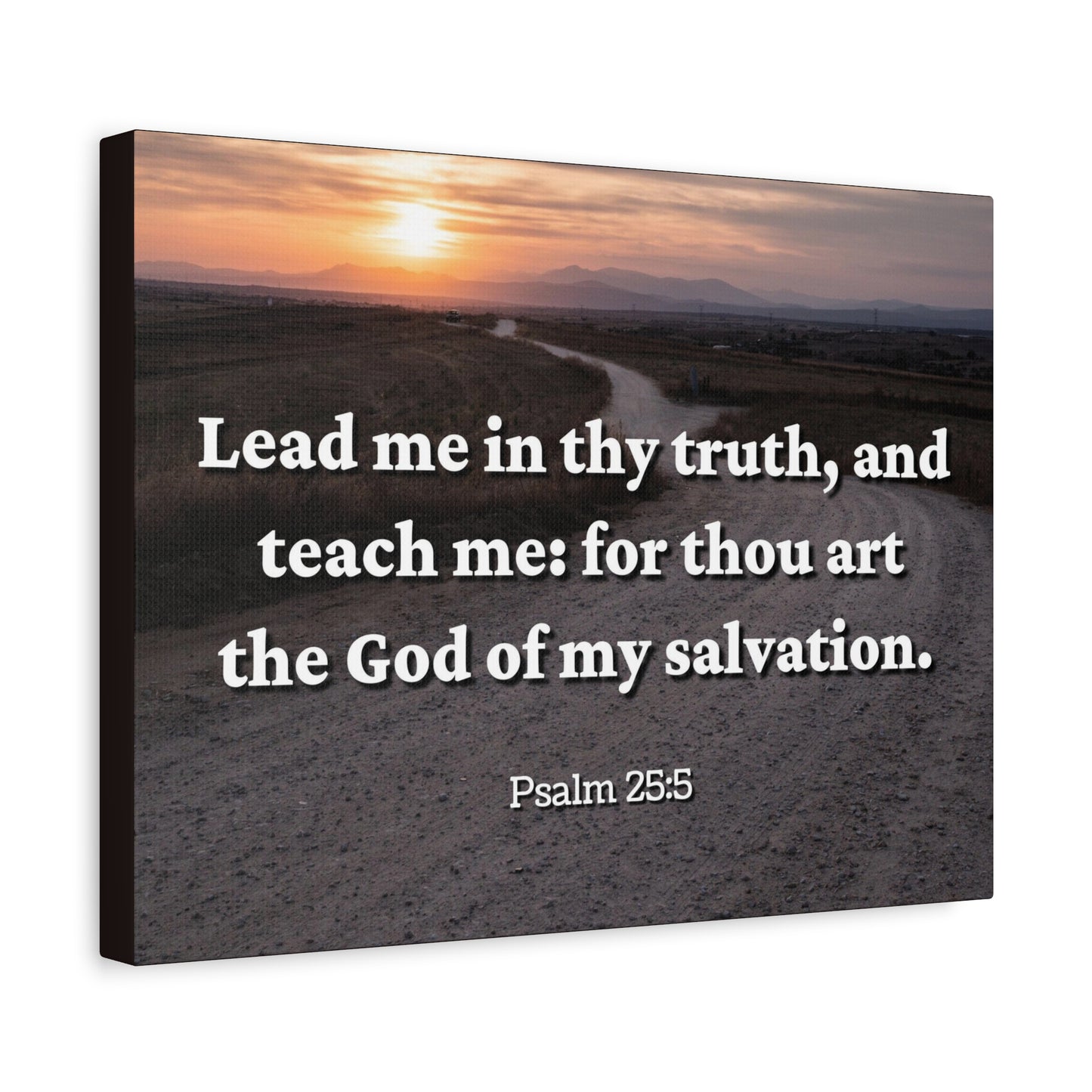 Scripture Canvas My Salvation Psalm 25:5 Christian Wall Art Bible Verse Print Ready to Hang