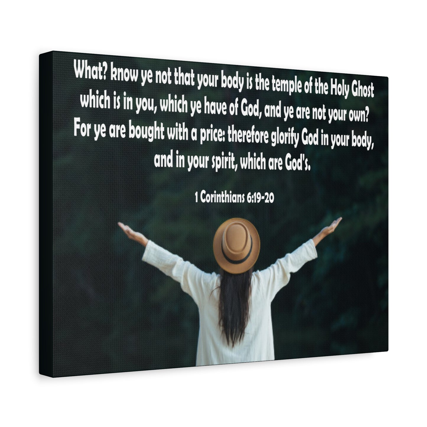 Bible Verse Canvas You Are Not Your Own 1 Corinthians 6:19-20 Christian Home Décor Wall Art Scripture Ready to Hang Faith Print