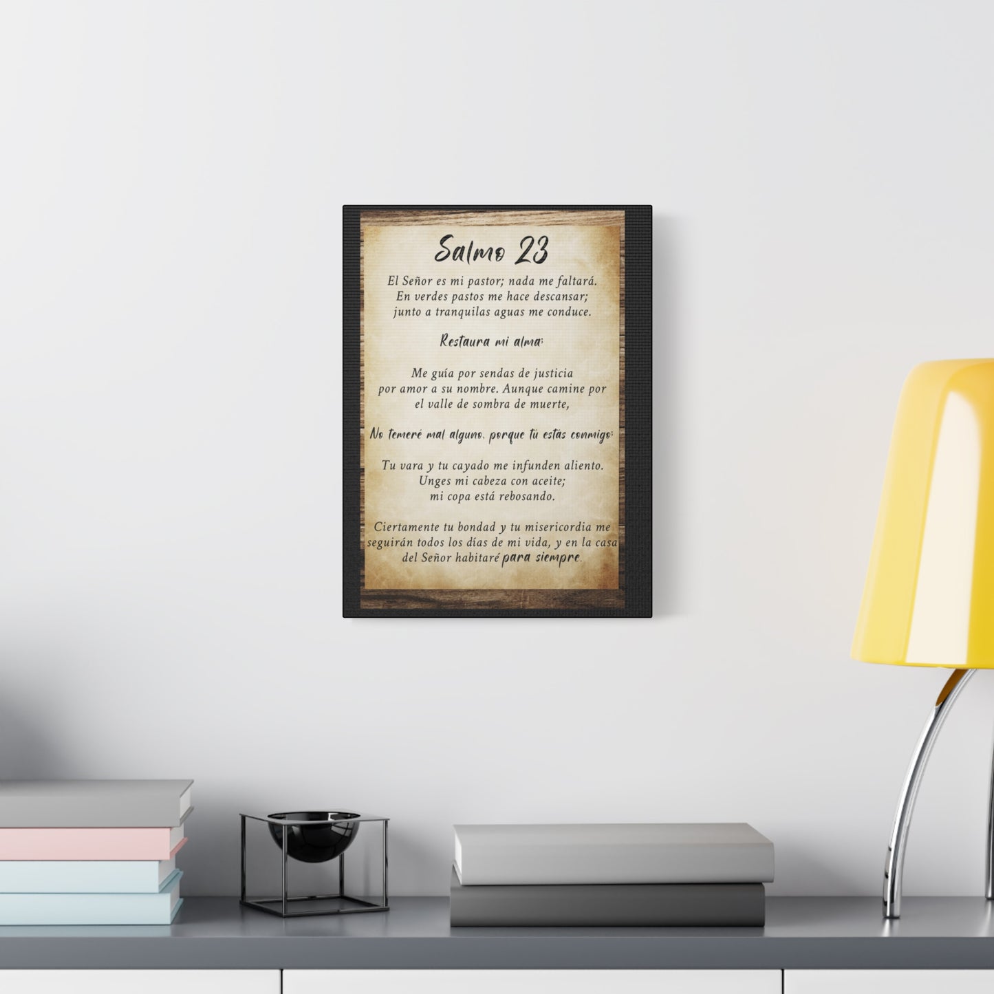 Scripture Walls Salmo 23 Wood Bible Verse Canvas Christian Wall Art Ready to Hang Unframed