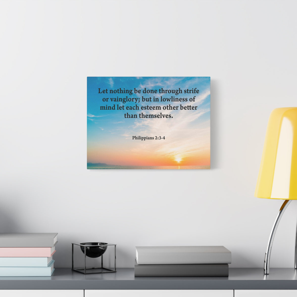 Scripture Canvas Let Nothing Be Done Philippians 2:3-4 Christian Wall Art Bible Verse Print Ready to Hang