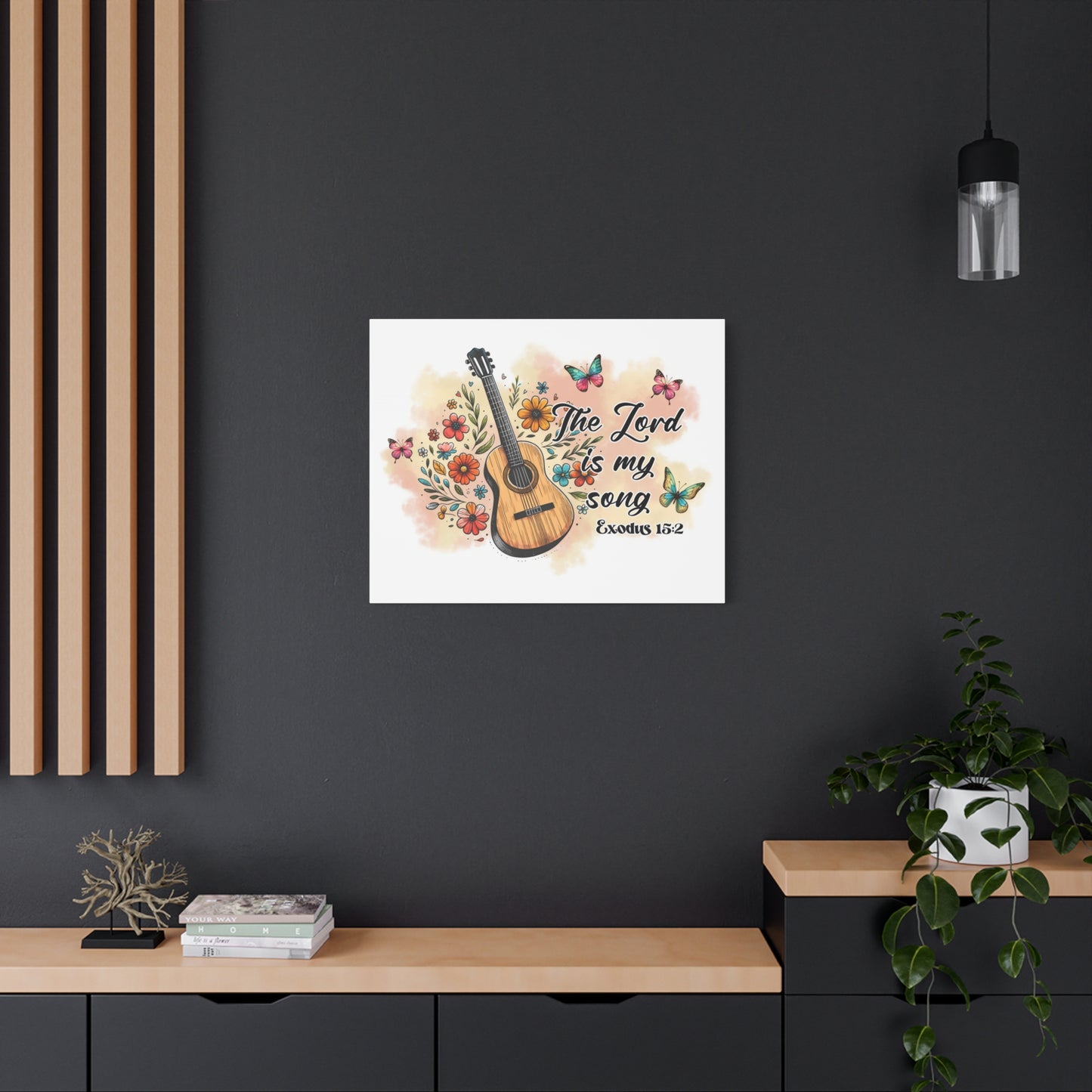 Scripture Walls Exodus 15:2 The Lord is My Song Bible Verse Canvas Christian Wall Art Ready to Hang Unframed